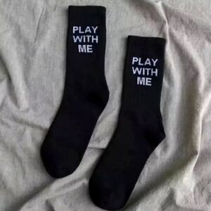 Black 'Play With Me' Socks